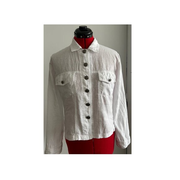 Claudio Milano White Linen Top S - Picture 1 of 11